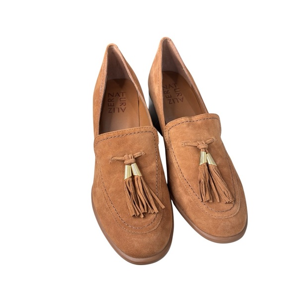 Naturalizer Heels Womens Sz 8 M Trixie Loafers Pumps Tassel Brown Suede Leather - Picture 11 of 11